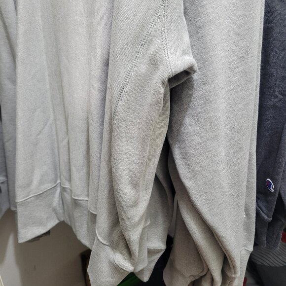 Champion Reverse Weave Crew Neck Fleece Sweatshirt Script Oxford Grey 3XL BIG - Picture 11 of 11